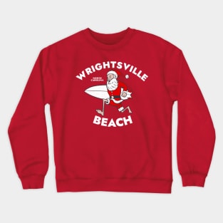 Wrightsville Beach, NC Christmas Vacationing Skiing Santa Crewneck Sweatshirt